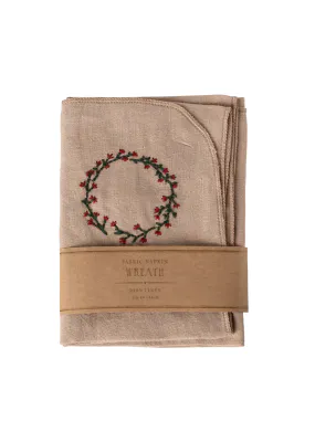 Fabric Napkin. Wreath